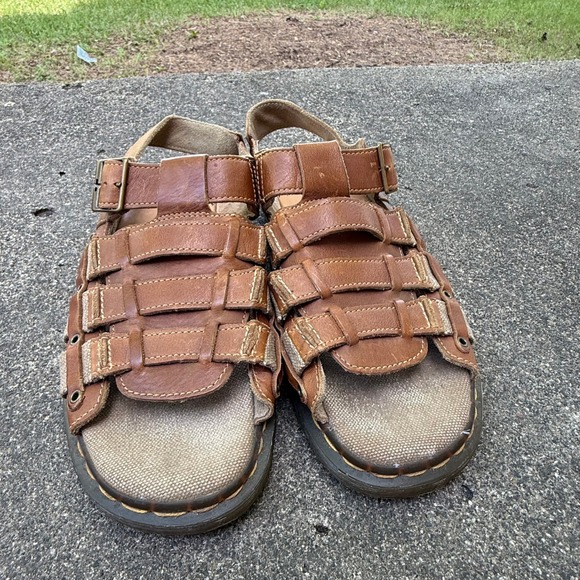Dr. Martens Mens Brown Leather Canvas Fisherman Sandals Summer Casual Size 12 main image 6